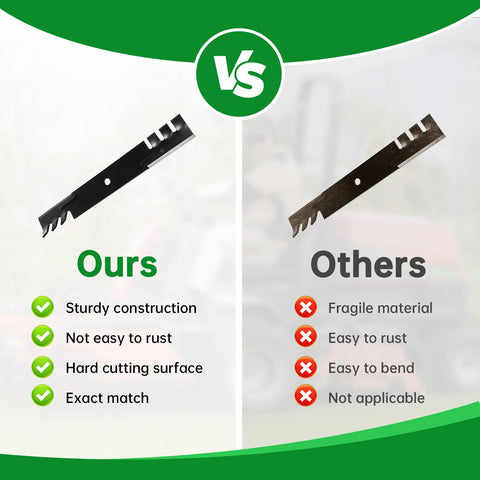 Jowlawn high-carbon steel blades resist rust and wear for long-season use