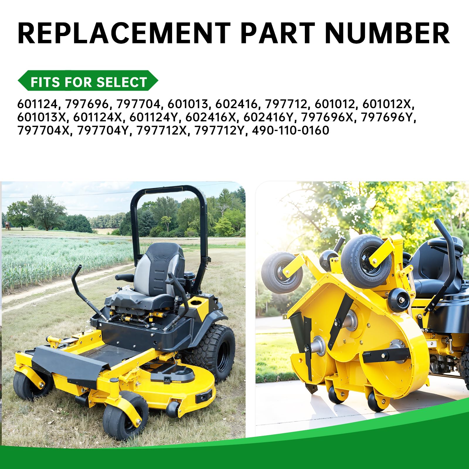Jowlawn 797712 Gator Blades for Raptor SD 54 inch mower mulching action