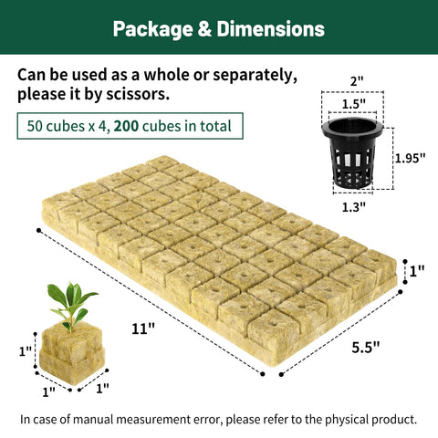 Jowlawn rockwool cubes in a 200-plug pack for hydroponic propagation