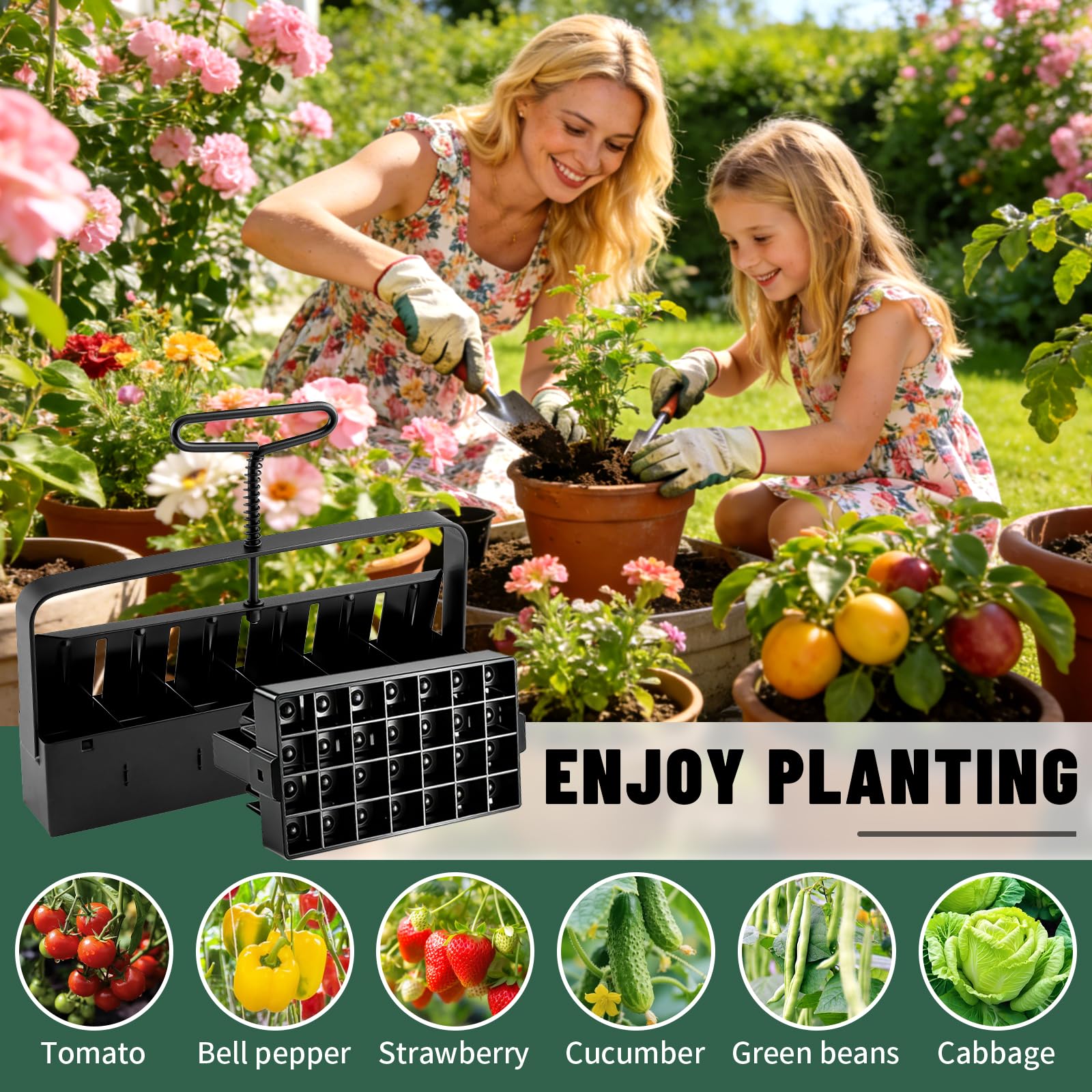 Jownupp long seed pegs reach deeper blocks for reliable seed depth.