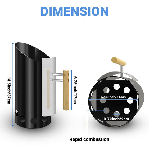 Joyagrill chimney vent-plate design promoting steady airflow for faster readiness