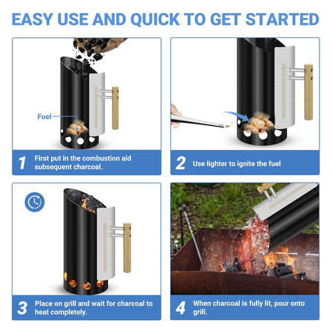 Joyagrill wood handle remains cooler for safer grip and handling