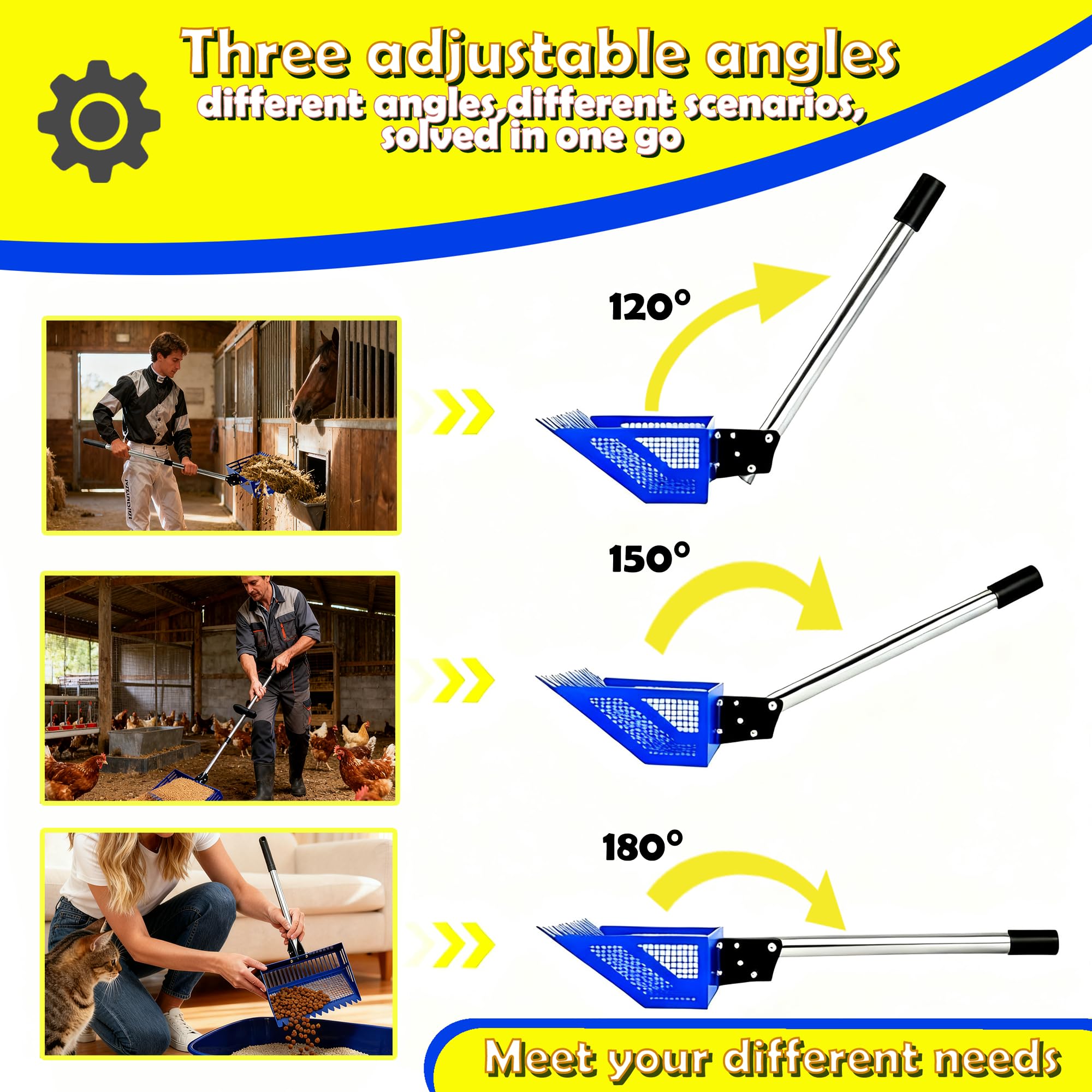 JOYANDRO 4-length adjustable handle delivers flexible cleaning reach.