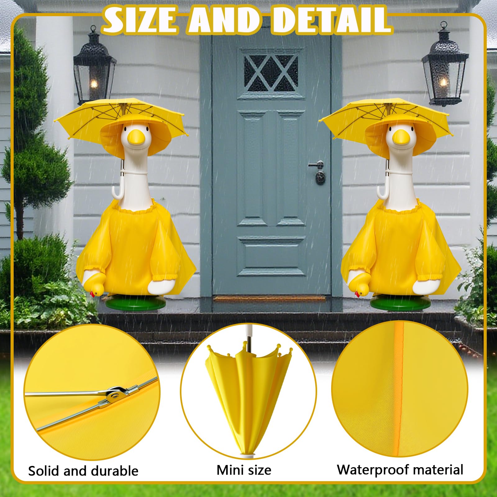 JOYANDRO front-door display goose boosts curb appeal with colorful outfits.