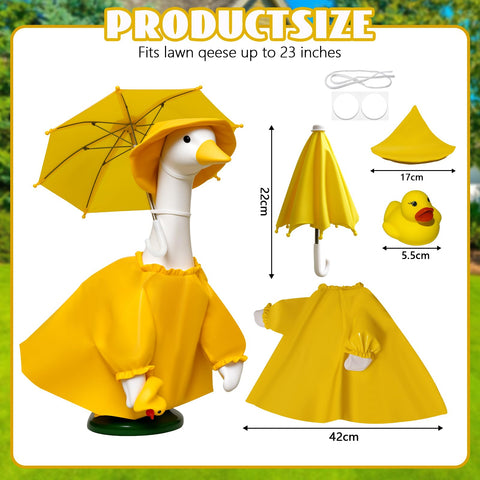 JOYANDRO porches goose raincoat closeup shows elastic fit for easy dressing.