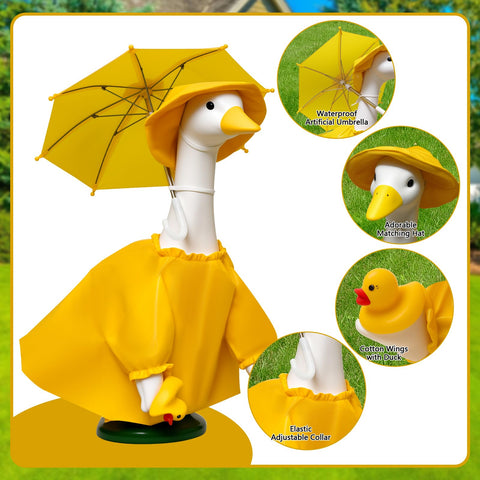 JOYANDRO porches goose yellow duck companion adds whimsy to seasonal display.