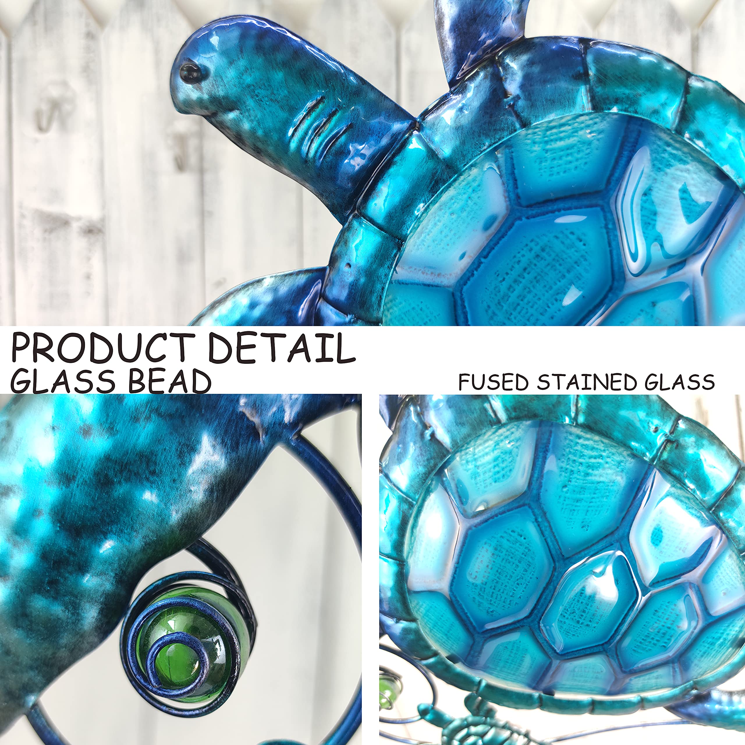 JOYBEE HOME&GARDEN indoor sea turtle art brightens kitchens or bathrooms with glass color.
