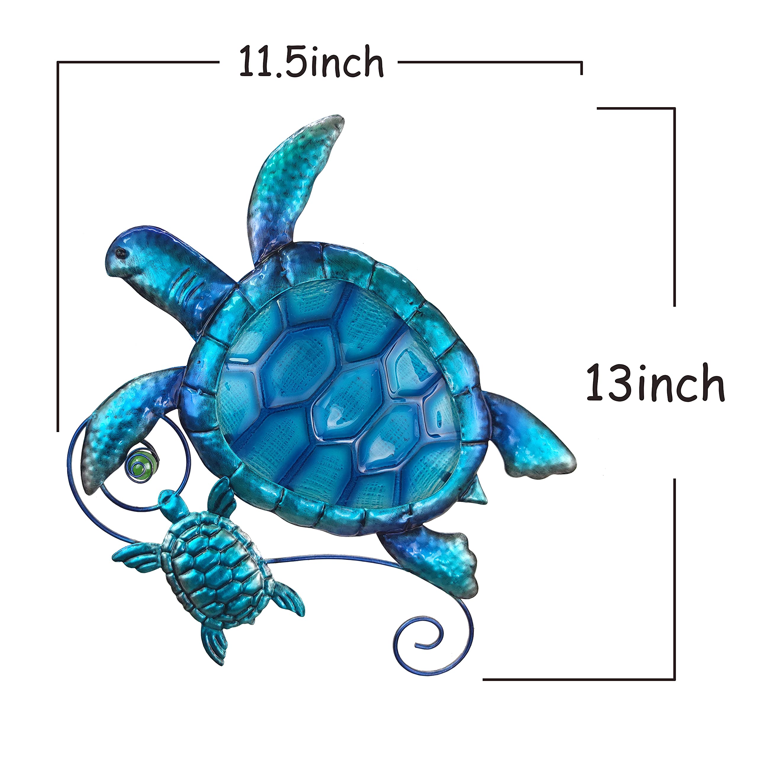 JOYBEE HOME&GARDEN metal sea turtle wall decor features durable construction for outdoor spaces.