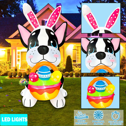 JOYEASE Easter dog inflatable is quick to set up with built-in fan