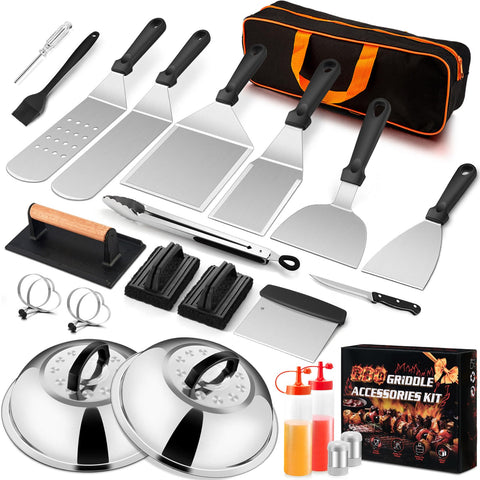 Joyfair 25-piece griddle kit carrying bag for organized outdoor cooking