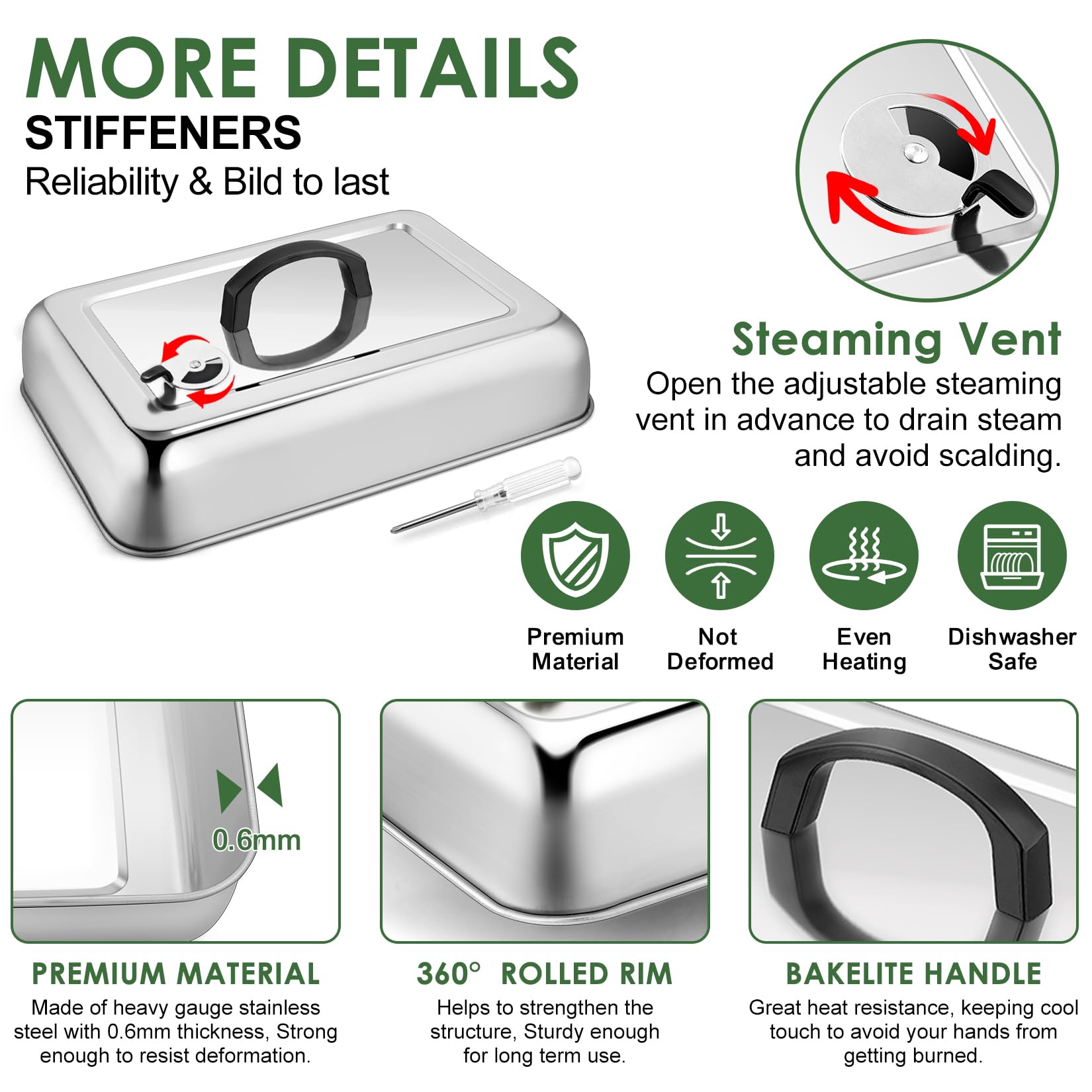 Joyfair vent-adjustable dome demonstrates steam release for balanced cooking.