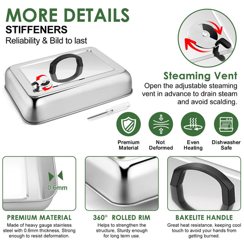 Joyfair vent-adjustable dome demonstrates steam release for balanced cooking.