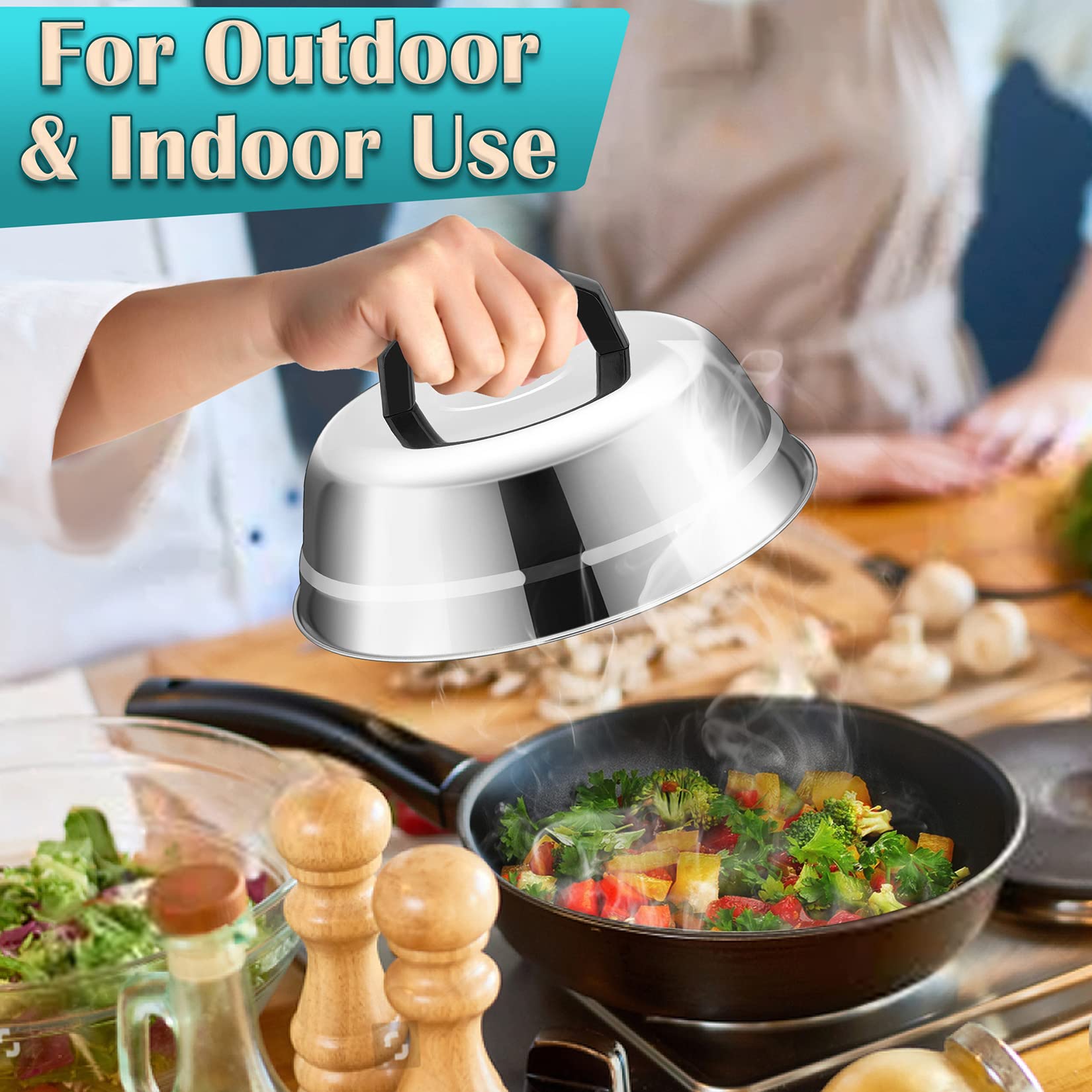 Joyfair 2-pack dishwasher-safe lids for convenient grilling sessions.