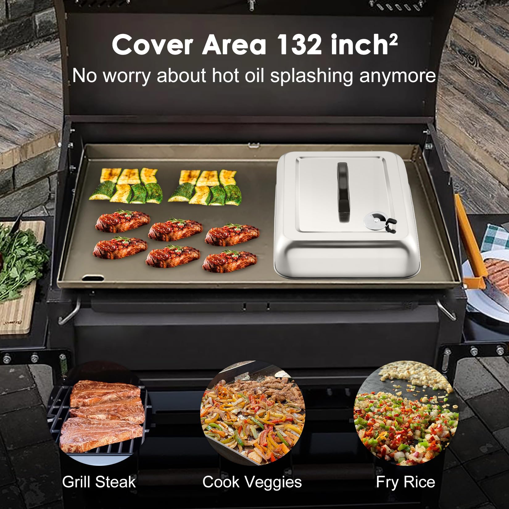 Joyfair dishwasher-safe dome cleans easily after grilling.