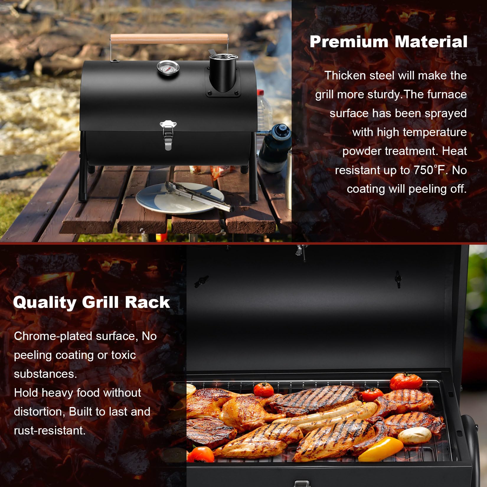 Joyfair 13.5 by 8.8 inch cooking grid for 1–3 servings on the grill.