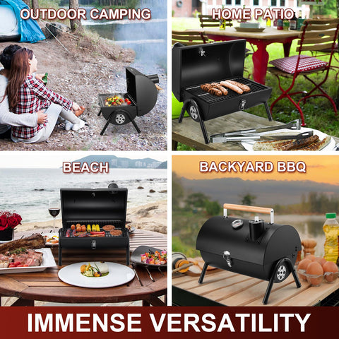 Joyfair heavy-duty triangular frame provides stable grilling on varied surfaces.