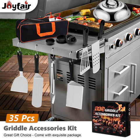 Joyfair long griddle spatula reaches edges and lifts safely