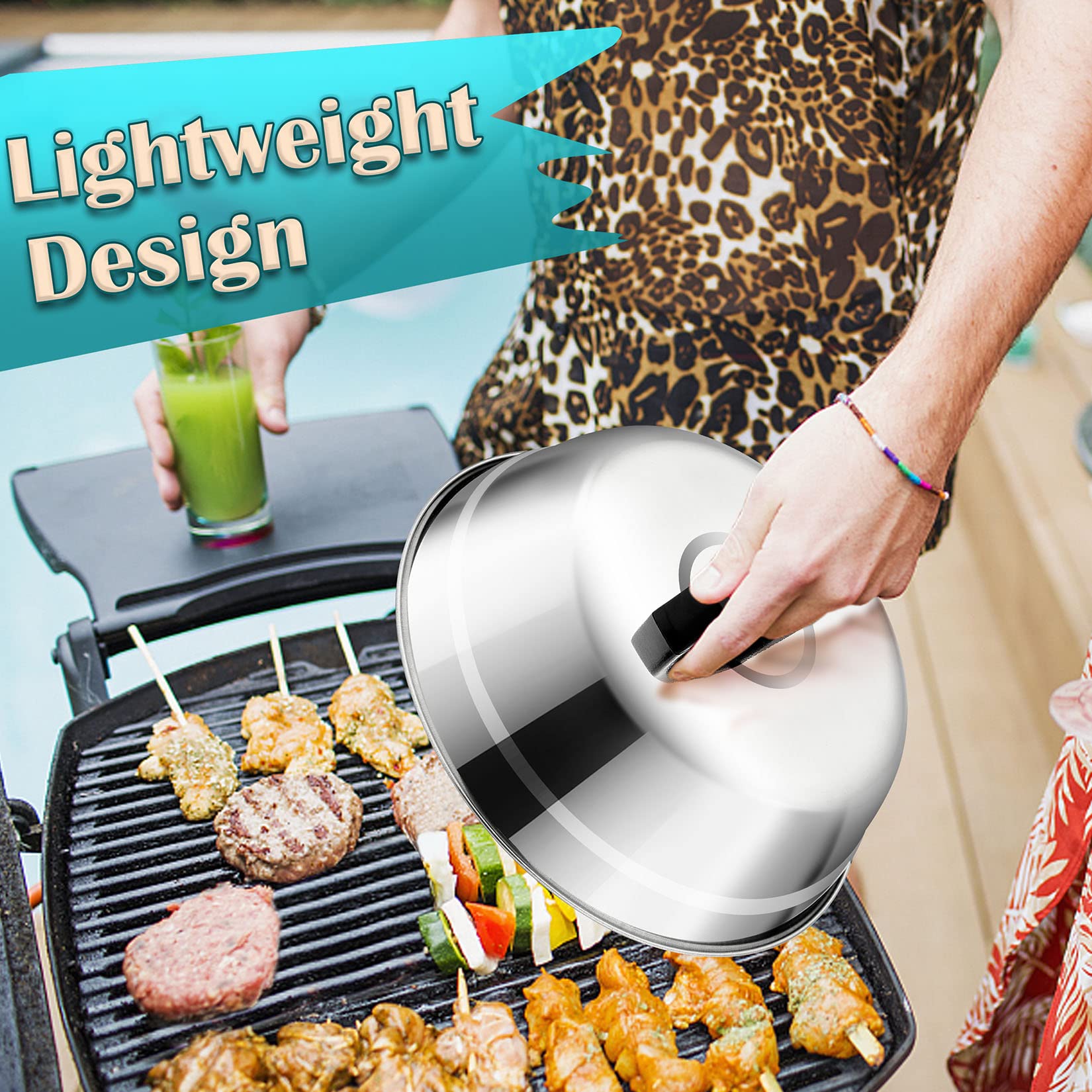 Joyfair dishwasher-safe lids simplify cleanup after grilling and melting.