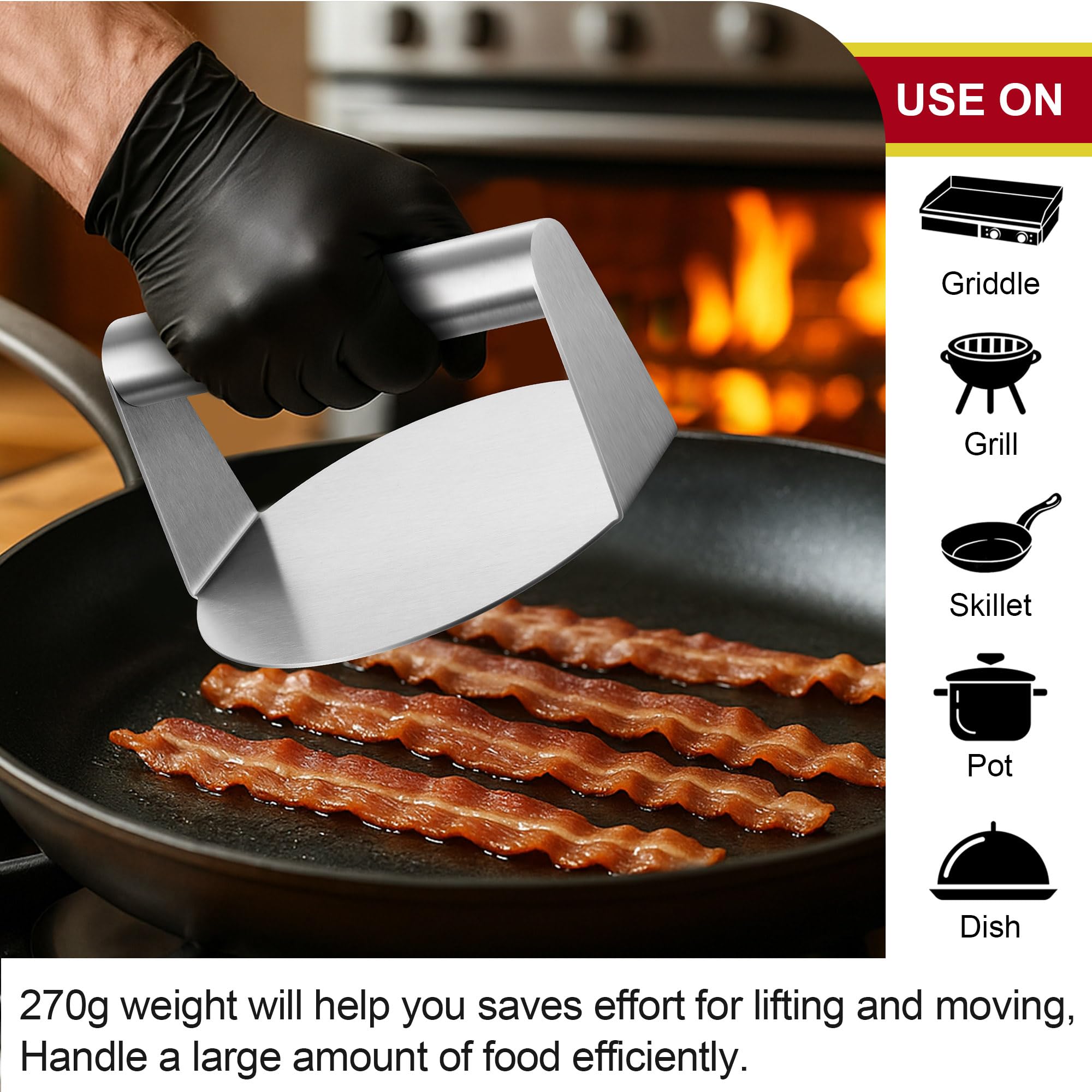 Joyfair non-stick bottom releases patties easily for cleaner cooking.