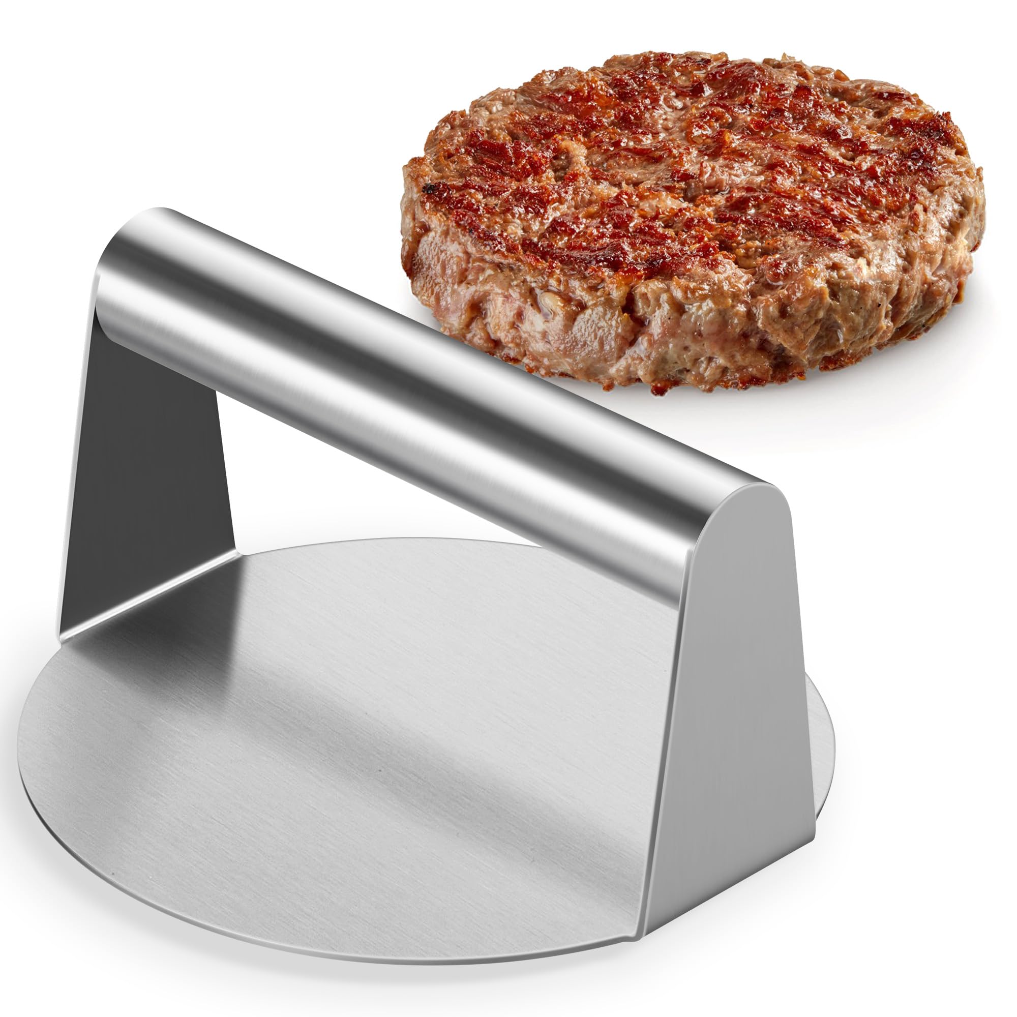 Joyfair smash burger press in 5.5-inch size for consistent patty thickness on griddles.