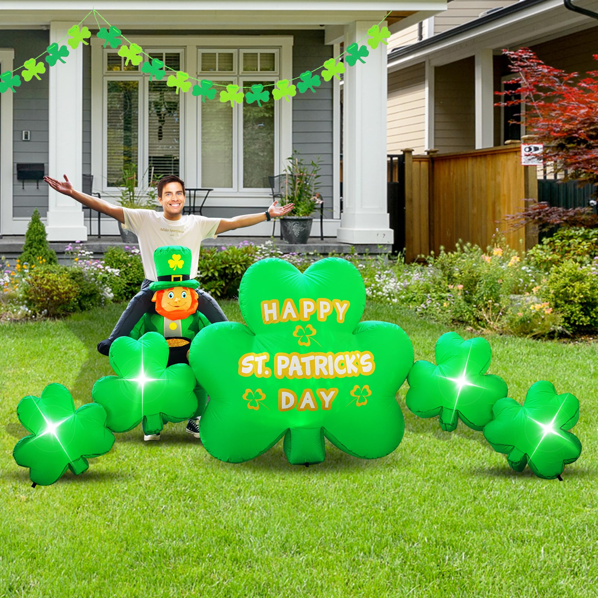Joyfizzle St. Patrick's Day shamrocks decor for lawn or garden