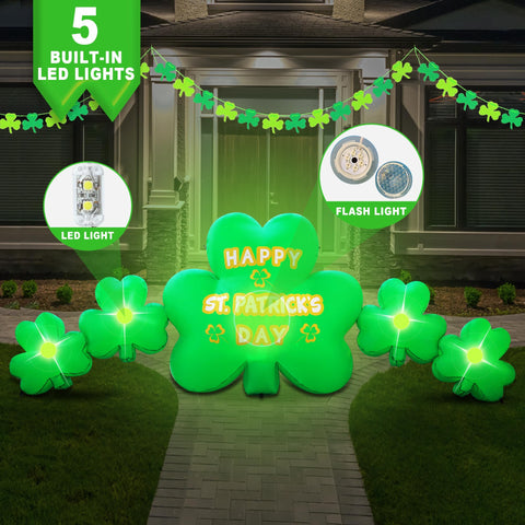 Joyfizzle waterproof shamrocks inflatable withstands weather for outdoor use