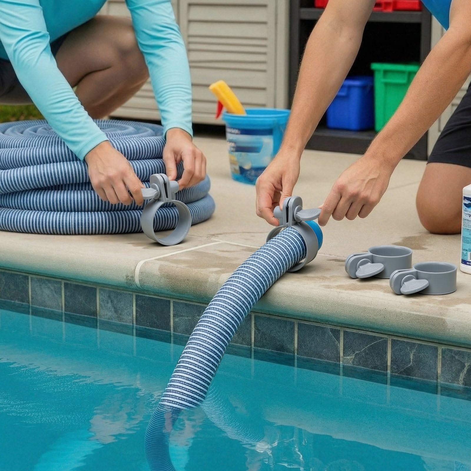 Joyfolk hose clamp provides adjustable locking on hoses and pipes.
