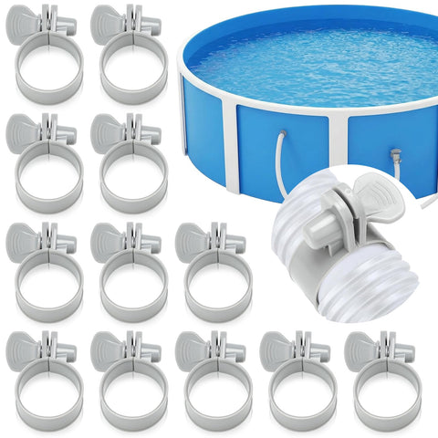 Joyfolk pool hose clamp with adjustable thumb screw for secure hose fitting.