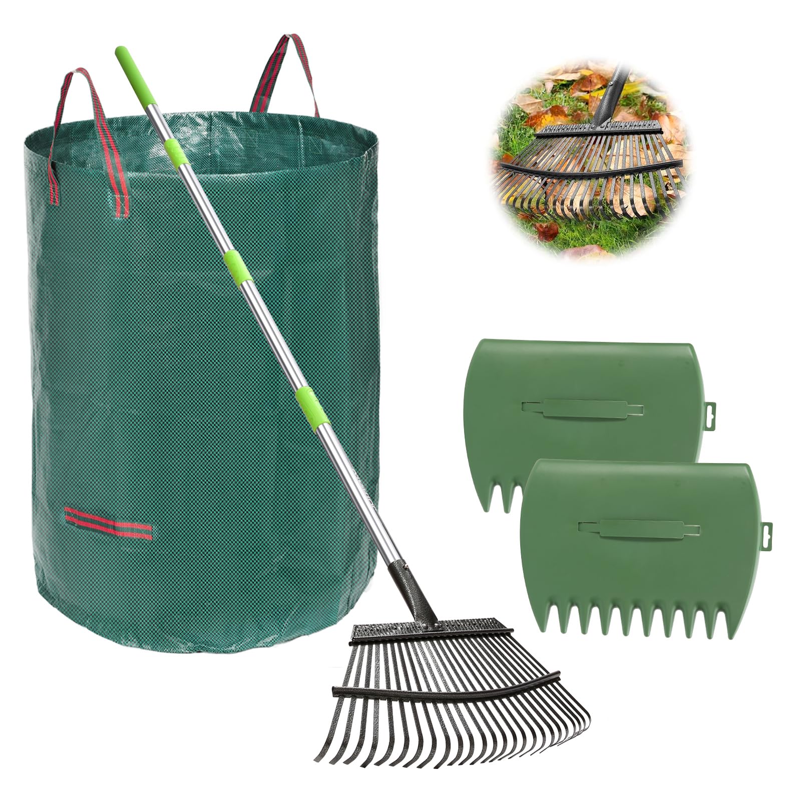 JOYHALO 65-inch leaf rake ready for effortless yard cleanup