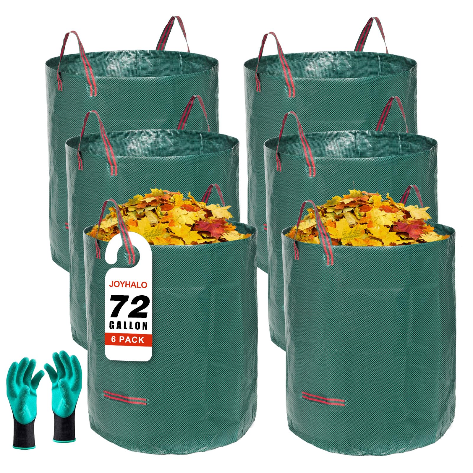 Joyhalo 72-gallon yard waste bag open for efficient debris collection.