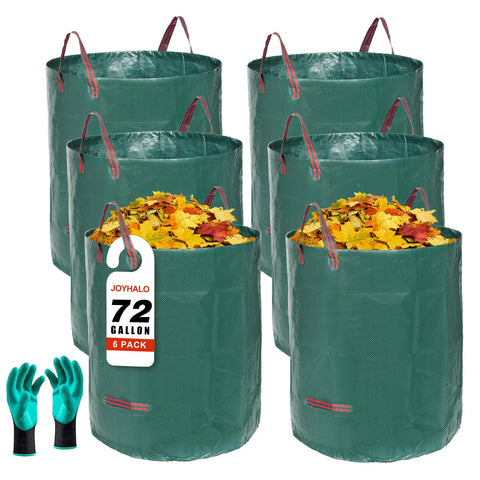 Joyhalo 72-gallon yard waste bag open for efficient debris collection.