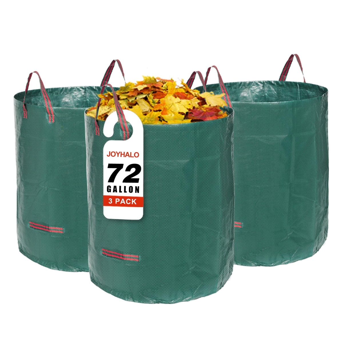 Joyhalo 72-gallon yard waste bags for large leaf collection.