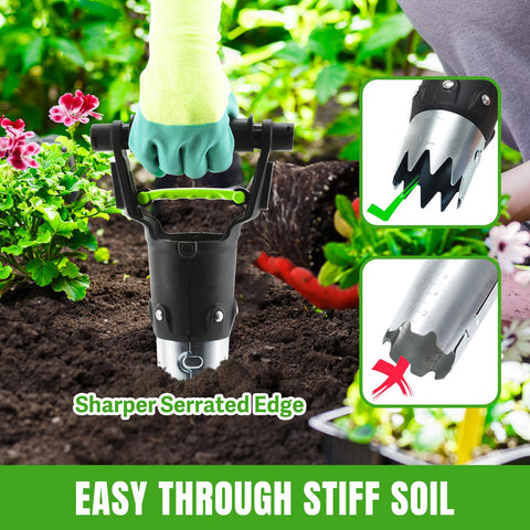 JoyHalo automatic soil release mechanism speeds up planting in busy garden days.