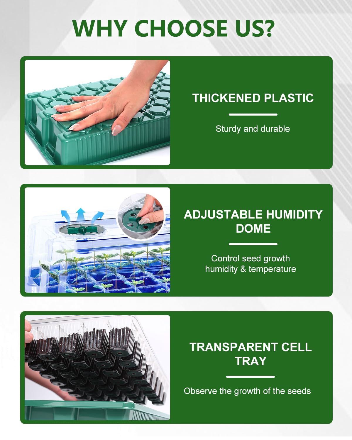 JoyHalo clear humidity dome with vents maintains a stable germination climate