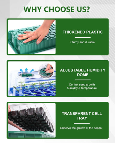 JoyHalo clear humidity dome with vents maintains a stable germination climate