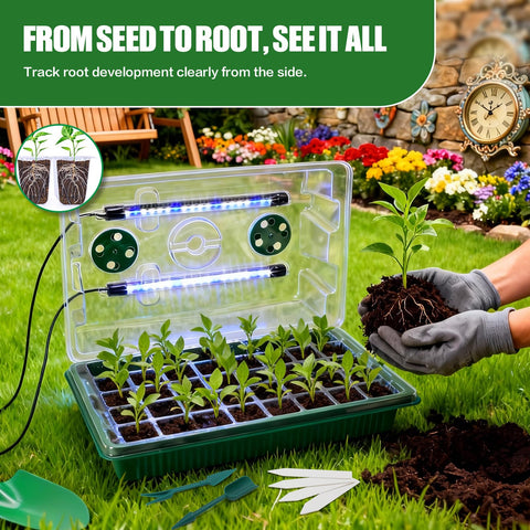 JoyHalo complete germination kit including trays, domes, lights and tools