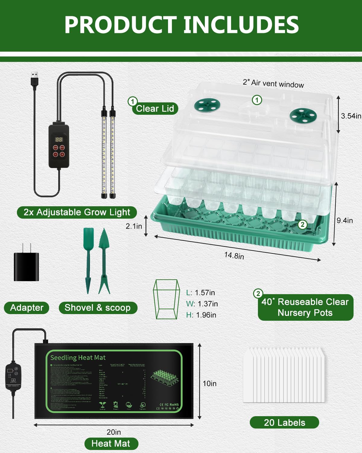 JoyHalo complete seed starter kit includes all essential components