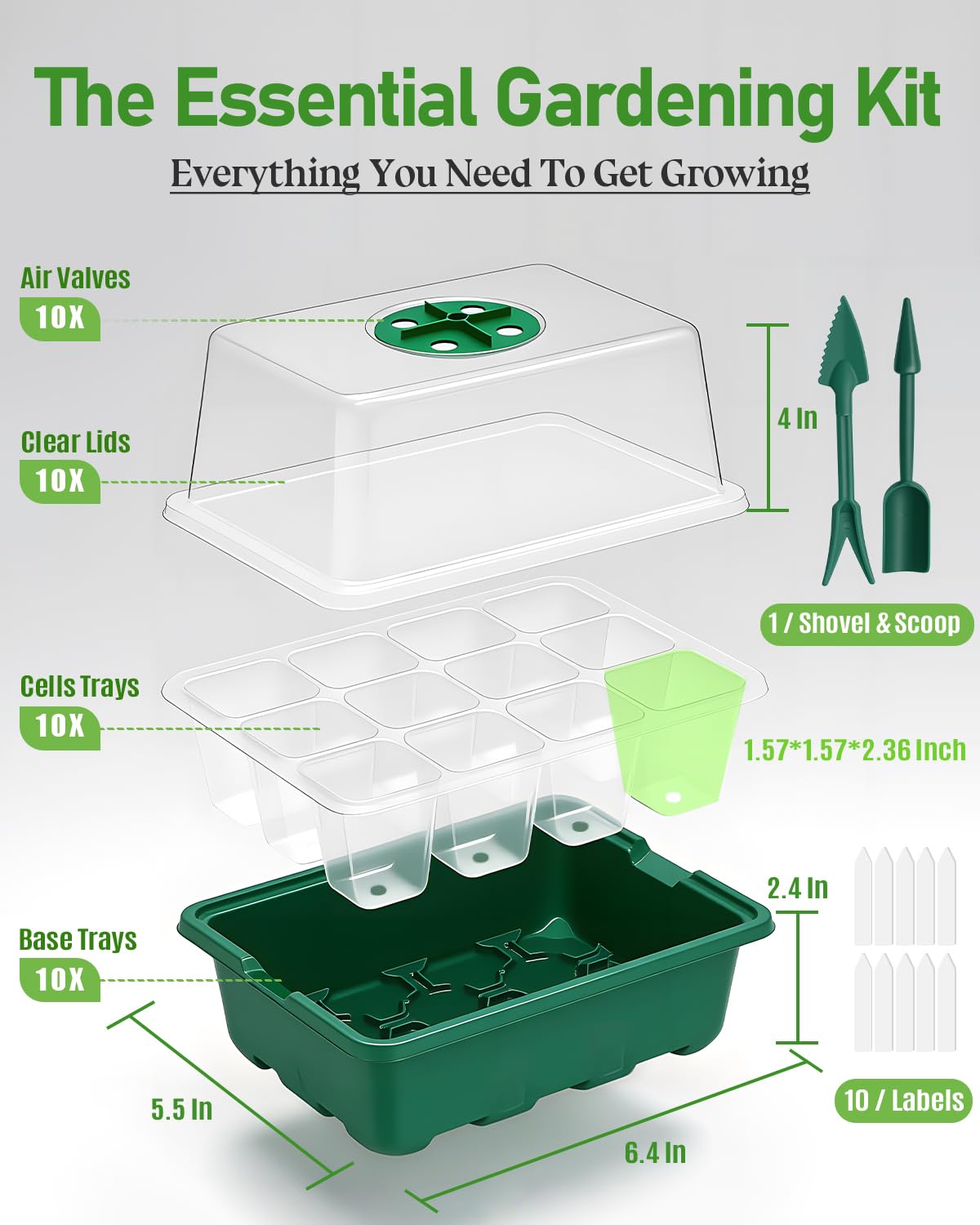 JoyHalo complete seed starting kit with labels and tools for organized planting.
