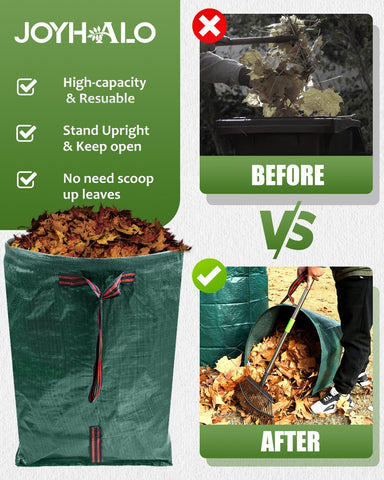 Joyhalo dustpan-type garden bag designed for easy loading and transport.
