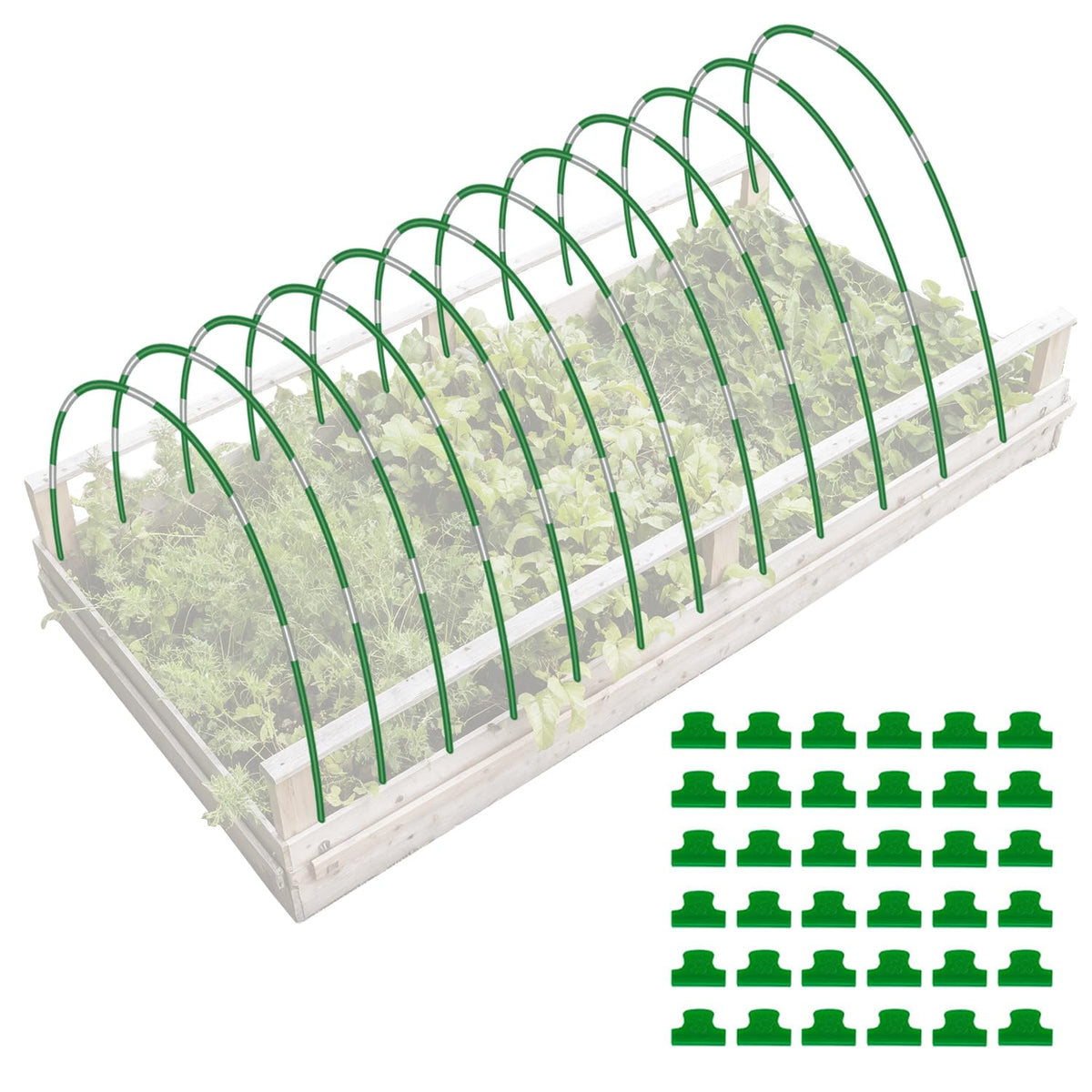 Joyhalo garden hoops 72pc kit in box, ready for quick DIY setup.