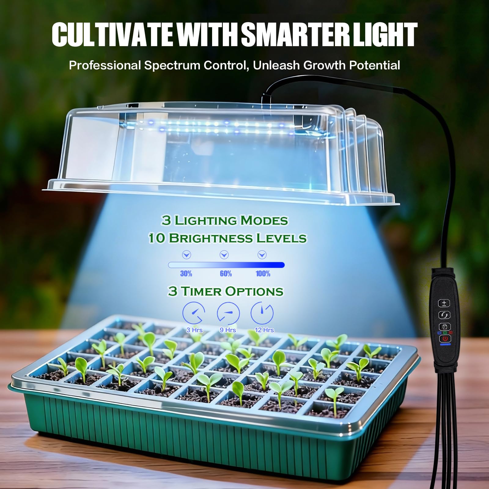 JoyHalo grow light system with adjustable brightness for healthy seedlings