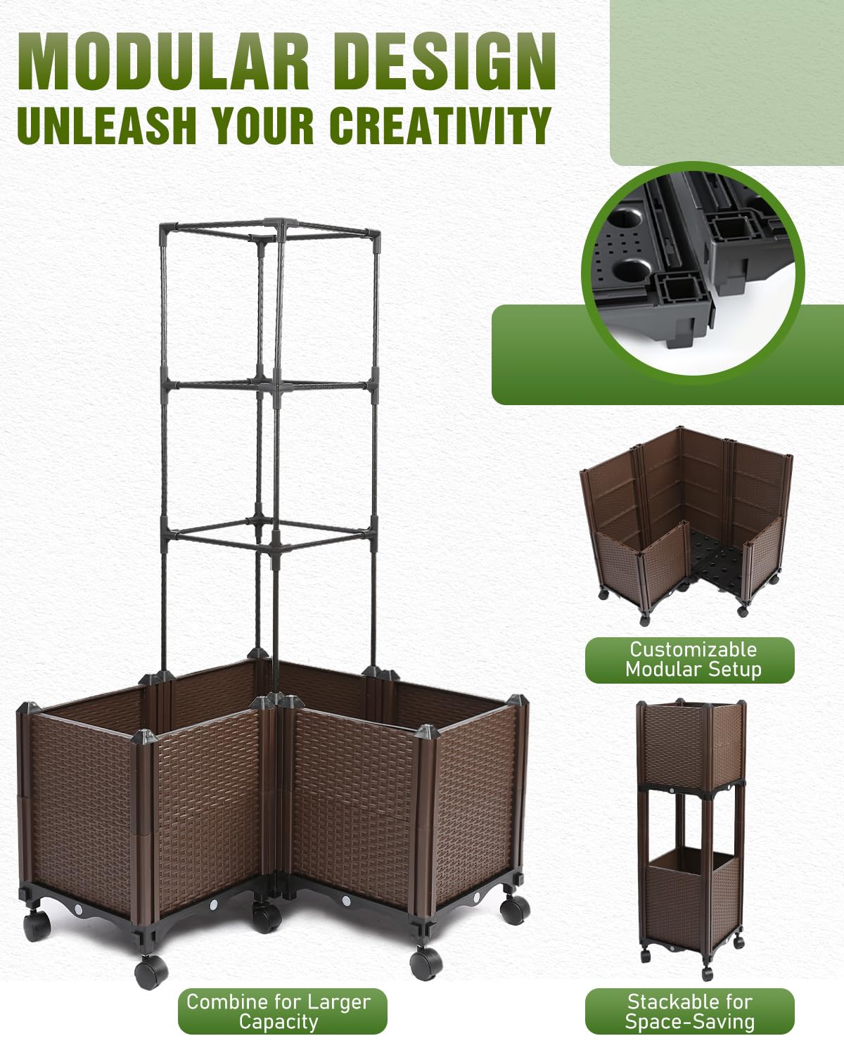 joyhalo planter on casters for easy repositioning