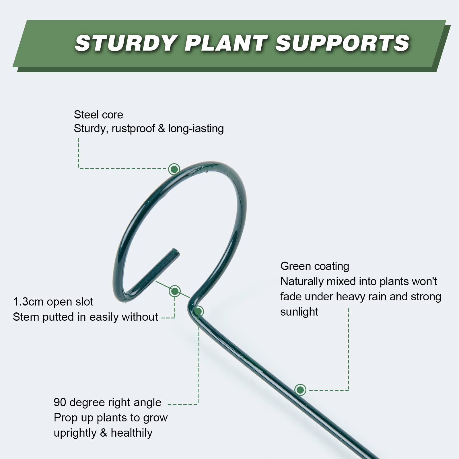 Joyhalo plant stakes help peonies stand upright in wind.