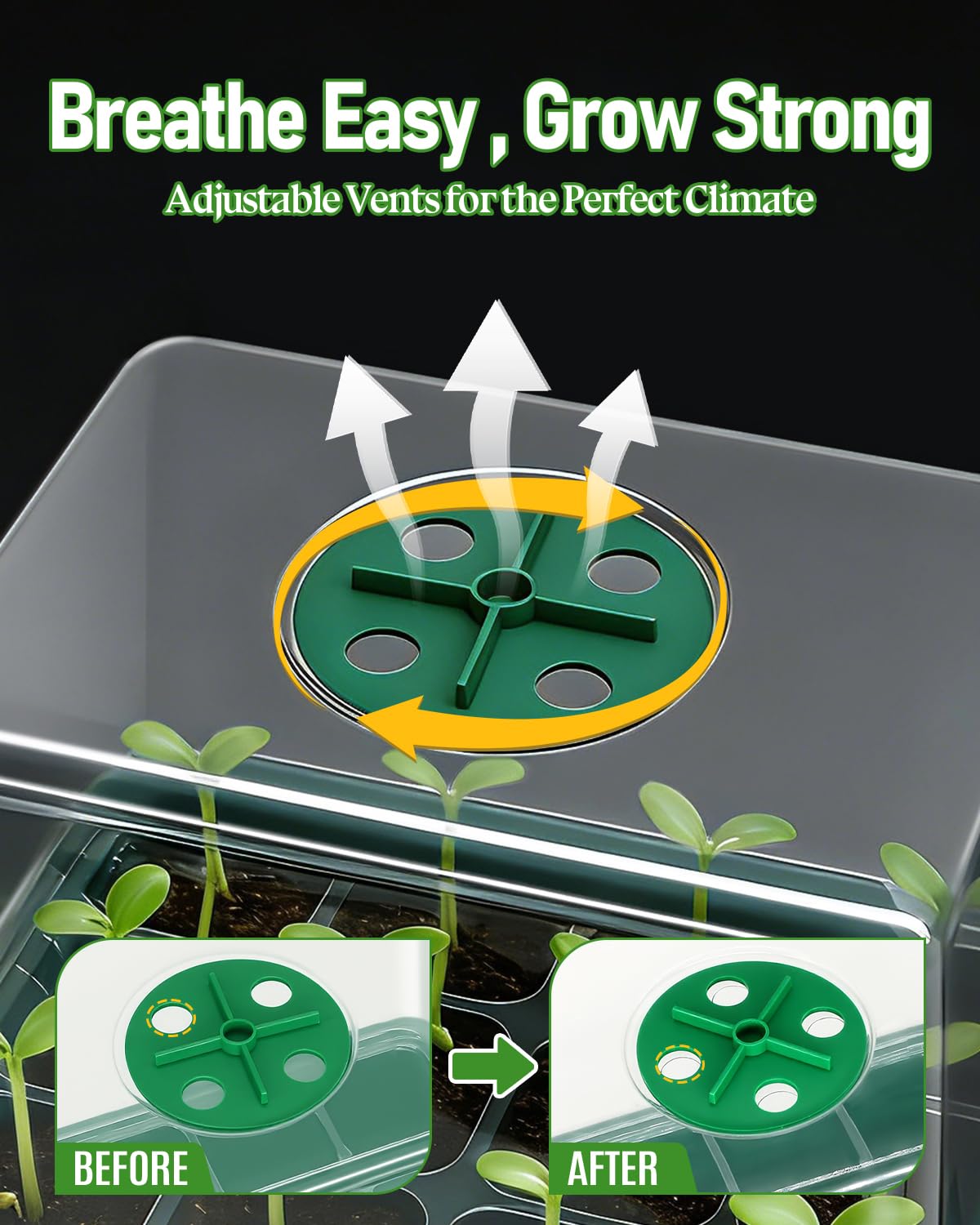 JoyHalo seedling tray showing drainage holes to prevent overwatering and root rot.