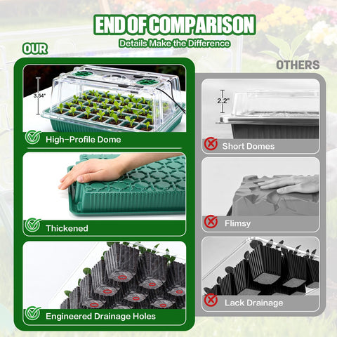 JoyHalo square 1.57 by 2 inch seed cells for diverse seed types