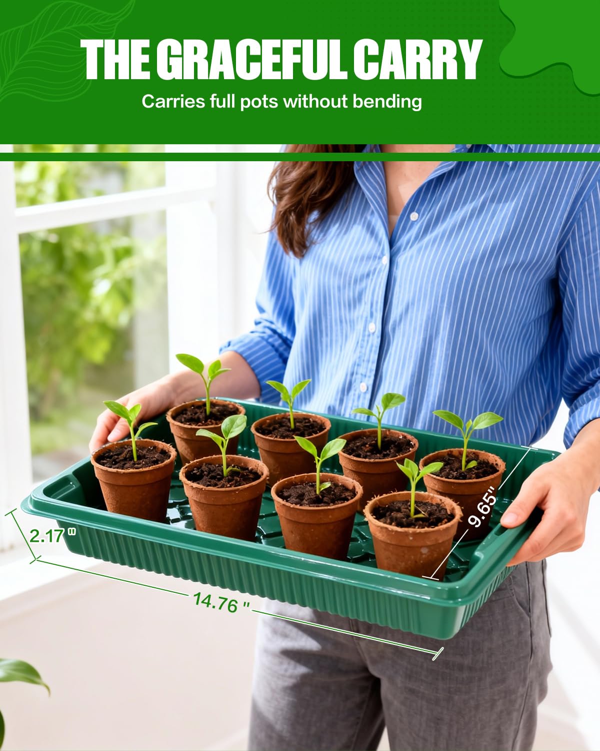 JoyHalo stackable seed trays save space and simplify organization in growing spaces.