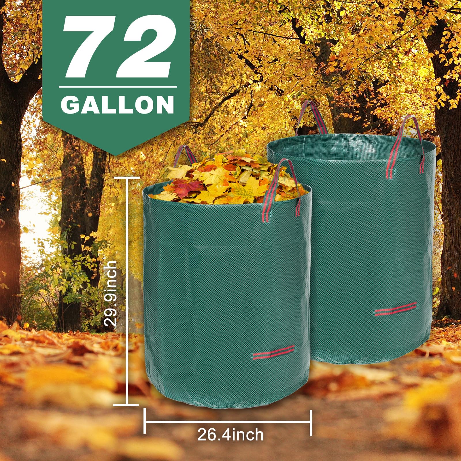 Joyhalo 72-gallon bags ideal for camping or recycling trips.
