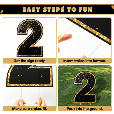 JOYIN 24 stakes of 35 cm support sturdy lawn displays.