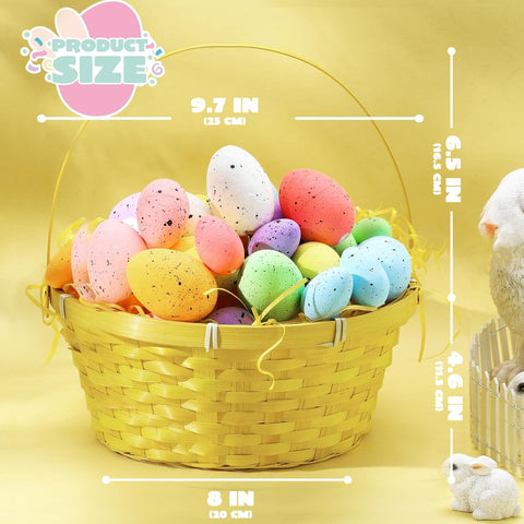 JOYIN bamboo easter baskets green close-up showcases usability