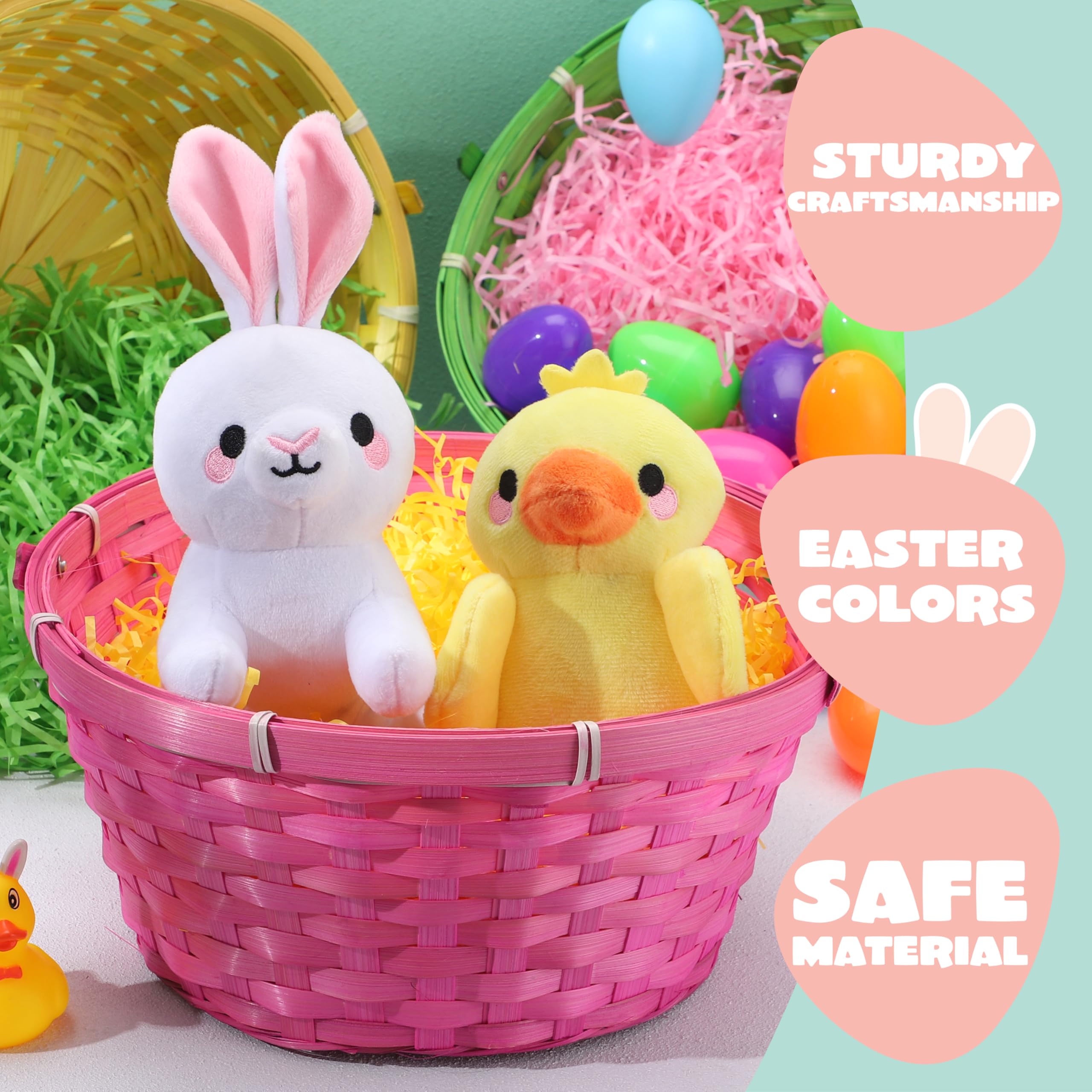 JOYIN bamboo easter baskets yellow close-up highlighting lightweight durability